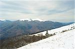 Snow covered  Carpathians mountain in winter. Ukraine