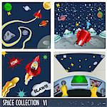 Space collection 4, astronauts in different situations.