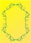 Yellow background, plant frame for text, vector