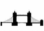 Tower Bridge is a combined bascule and suspension bridge in Londonover the River Thames - vector. This file is vector, can be scaled to any size without loss of quality.