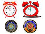 Various alaramclock and astronomical clock. This file is vector, can be scaled to any size without loss of quality.