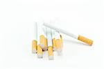 a bunch of cigarettes isolated on white