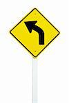 left direction traffic sign isolated