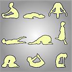 Vector illustration of numerous yoga positions - Spiritual