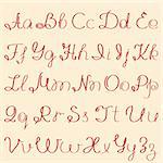 handwritten alphabet