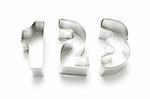 Number Cookie Cutters on White Background
