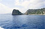 Costa Blanca coastline view from sea in Alicante province Spain