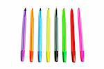 Ballpoint Pens on Isolated White Background