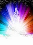Colorful template, with stars, snowflakes and Christmas tree. EPS 8 vector file included