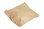 Brown Paper Bag on White Background