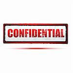 illustration of confidential stamp on white background