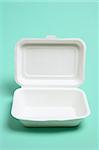 Polystyrene Food Box on Light Blue Background