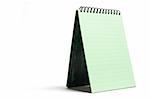 Green Notepad on White Background