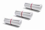 Rolls of Papers on White Background