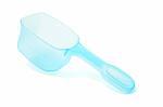 Blue Plastic Scoop on Isolated White Background