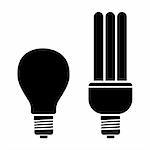 illustration of bulb and cfl on isolated background