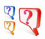 colorful question mark on chat sign isolated on white background