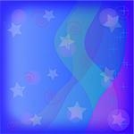 Abstract vector background for a holiday: lines and stars on dark blue and violet, eps10