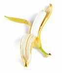 open a banana on a white background