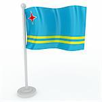 Illustration of a flag of Aruba on a white background