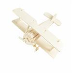 wooden model plane on a white background