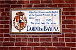 Camino de Bayona - street sign in historic district of New Orleans.
