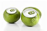 ripe lime as aluminium can isolated on a white background