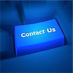 keyboard blue button show the contact us