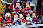 Traditional South American cloth dolls in craft market, Ecuador
