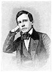 Stephen Collins Foster (1826-1864), American songwriter. Engraving from Harper's Monthly Magazine printed in 1880.
