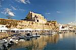 Seaport of Ciutadella city at Menorca island in Spain