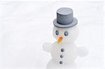 Snowman over white background