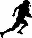 vector of an american football player running with the ball