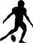 vector of an american football player kicking off the ball