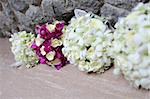 Wedding bouquet made of tropical flowers.