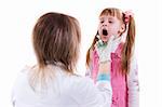 Doctor have a medical examination a little girl. A young child being examined by a healthcare worker.