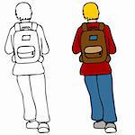 An image of a student wearing a backpack.