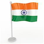 Illustration of a flag of India on a white background