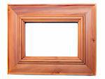 Wooden frame for photography on white background