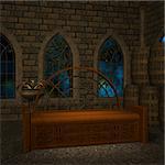 magic window in a fantasy setting. 3D rendering of a fantasy theme for background usage.