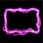 power lightning or neon frame with copyspace