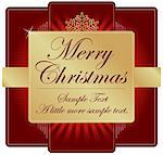 Ornate Red and Gold Christmas Label with room for your own text.