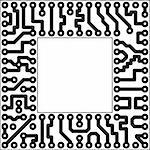 Monochrome vector electronic board - square slot