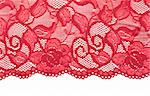 Red decorative lace with floral pattern