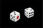 Dices isolated on black background
