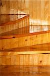 wooden steps of the lining on the stairs