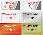 advertising coupon stickers vector illustration