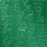 The vector background with physical formulas. EPS 8. Green