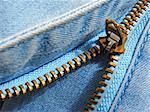denim clothes fragment with zipper