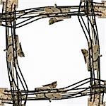 Industrial frame illustration. Rusty steel bars and demolished concrete.